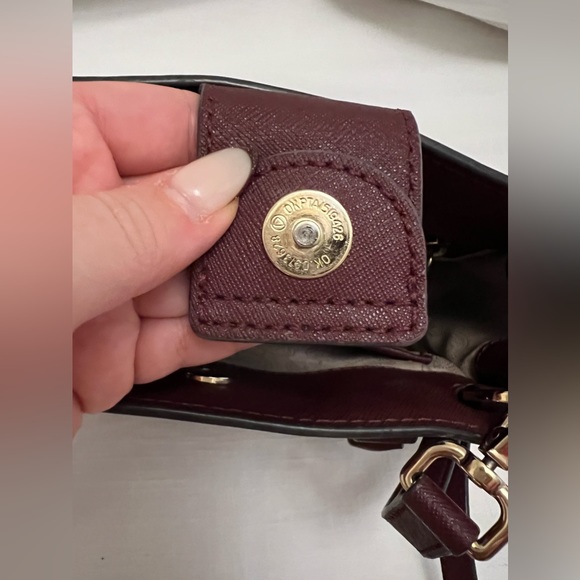 (SOLD) Michael Kors Dillon Small Satchel Merlot Purse Crossbody - Picture 10 of 14